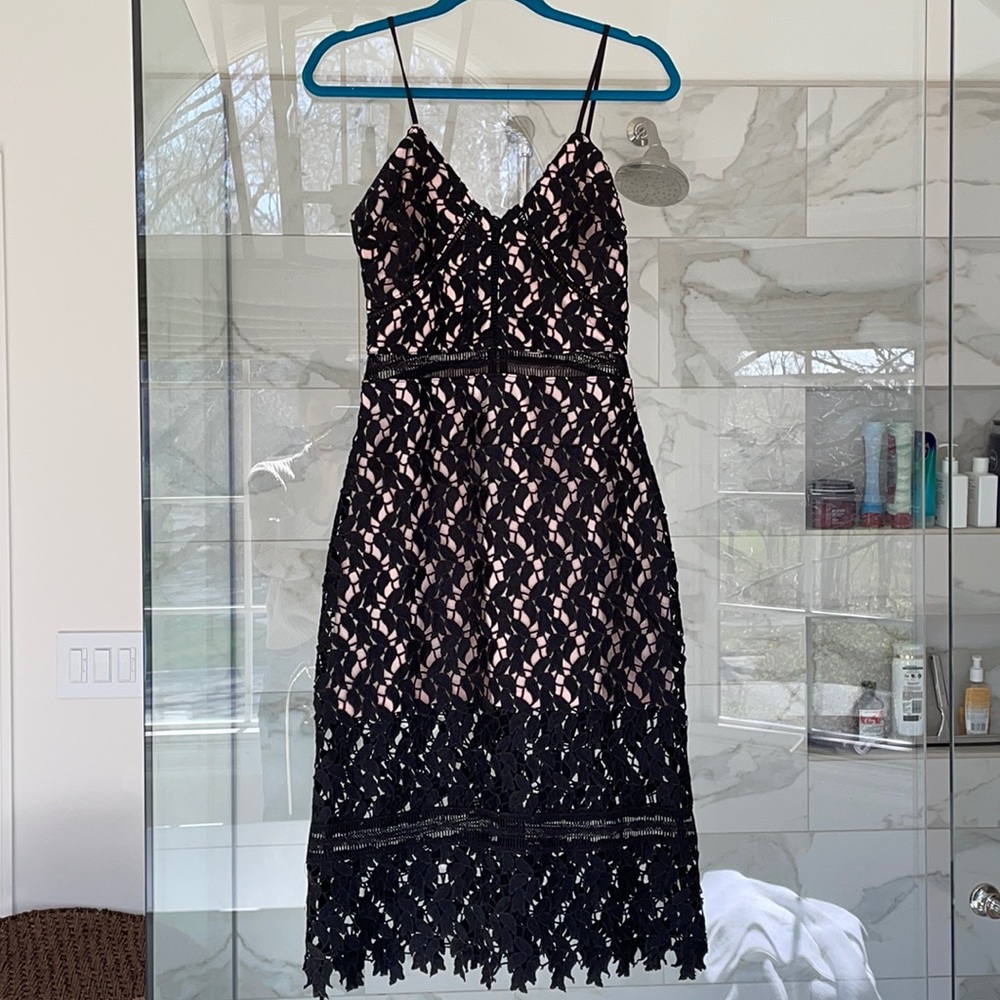 Lace overlay black dress